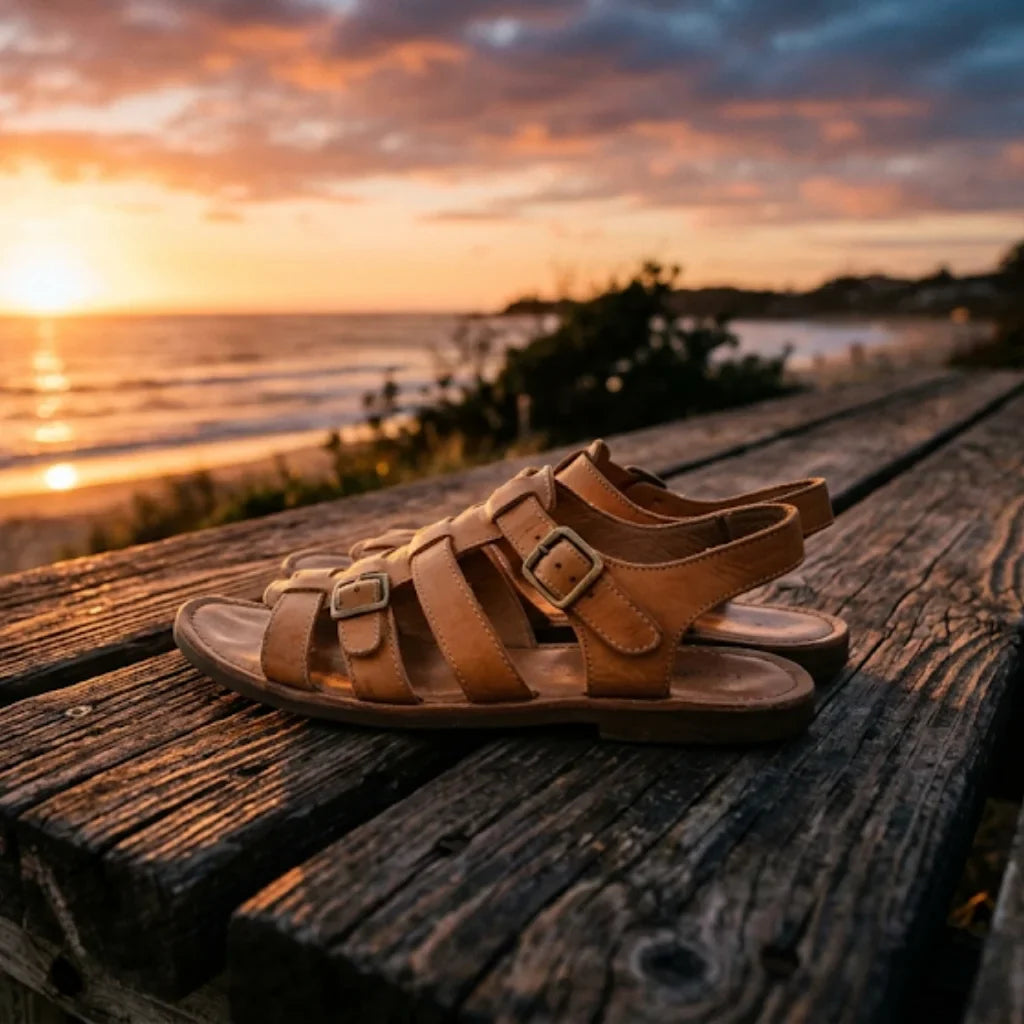 Sandaler, solnedgang og den perfekte aftenstemning