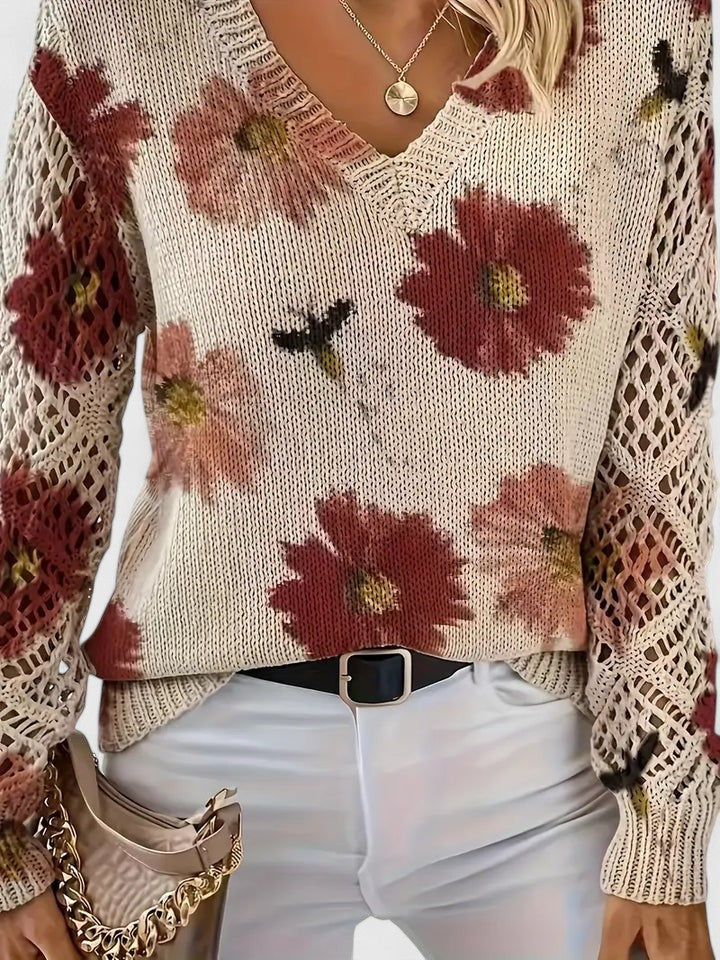 Anna™ | Elegant blomstret trøje
