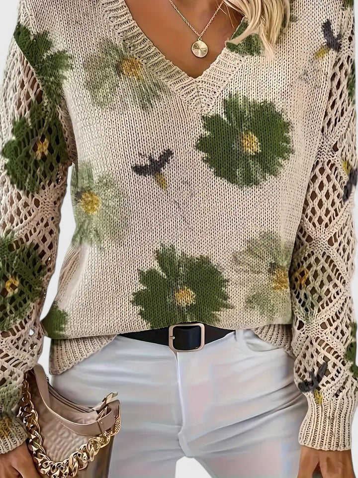Anna™ | Elegant blomstret trøje