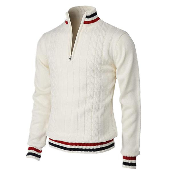 Joachim | Zip-Up Sweater til Herrer med Stribedetalje