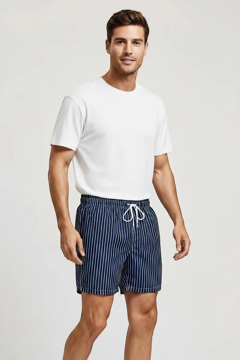 Herre Stribet Badeshorts med Lommer