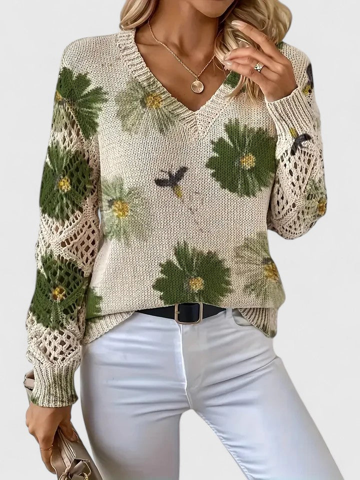 Anna™ | Elegant blomstret trøje