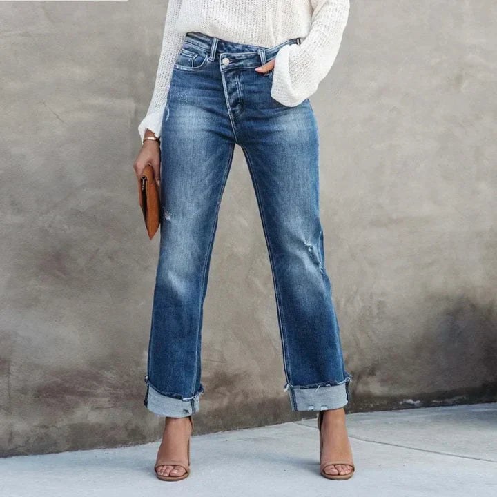 Jonna | Stilfulde og Afslappede Slidte Jeans