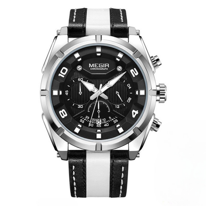 Luksus Læder Militær Sport Chronograph Ur
