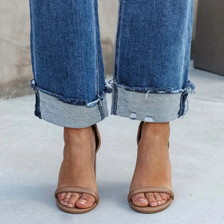 Jonna | Stilfulde og Afslappede Slidte Jeans