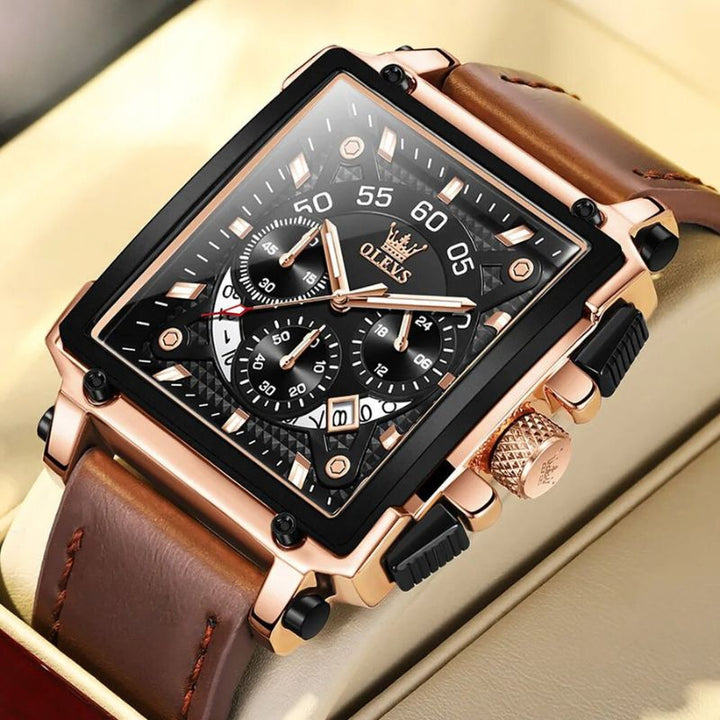Mode Kvadrat Ur Chronograph