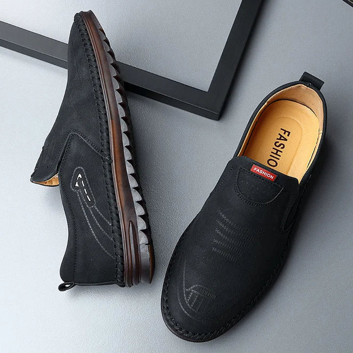 Norbert | Herresko i Læder med Slip-On og Komfortpasform
