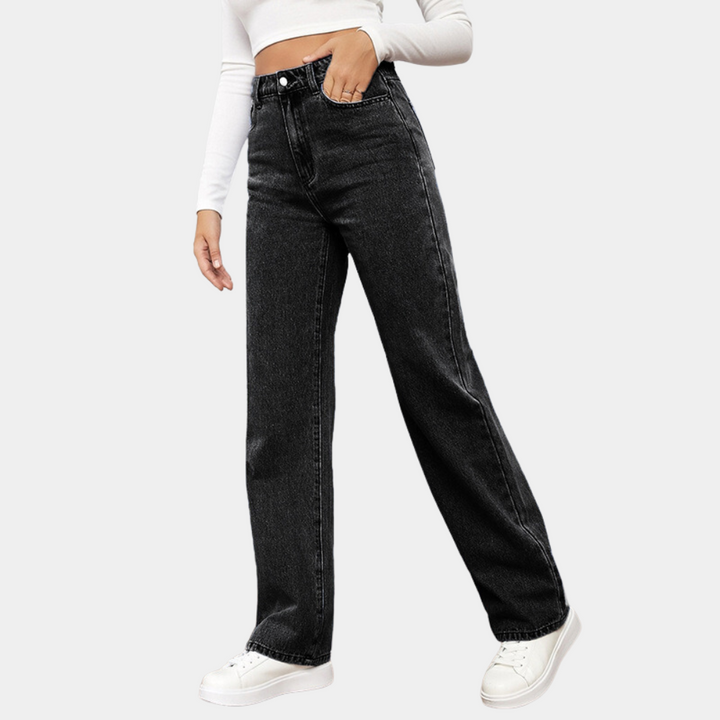 Birthe | Stilfulde jeans med høj talje og brede ben