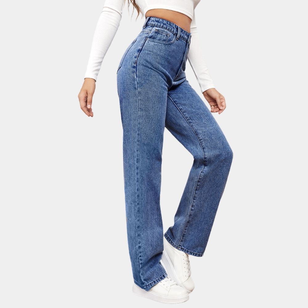 Rosalina | Højtaljede Jeans med Vide Ben