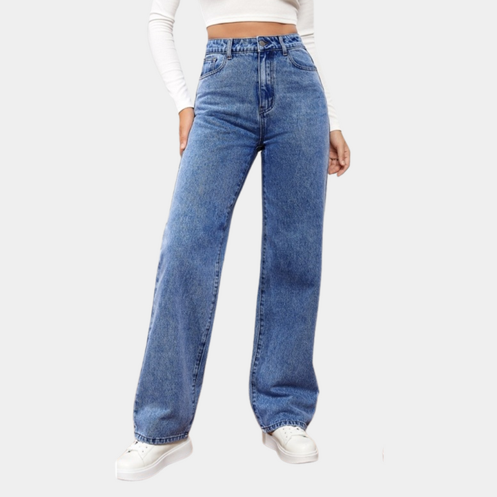 Rosalina | Højtaljede Jeans med Vide Ben