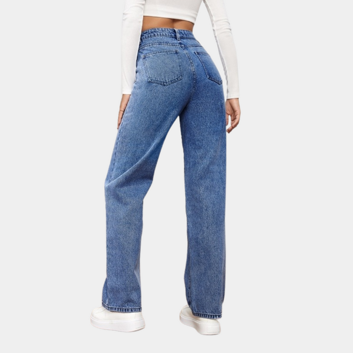 Birthe | Stilfulde jeans med høj talje og brede ben