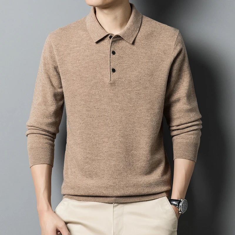 Mathias | Herre Casual Polo med Lange Ærmer