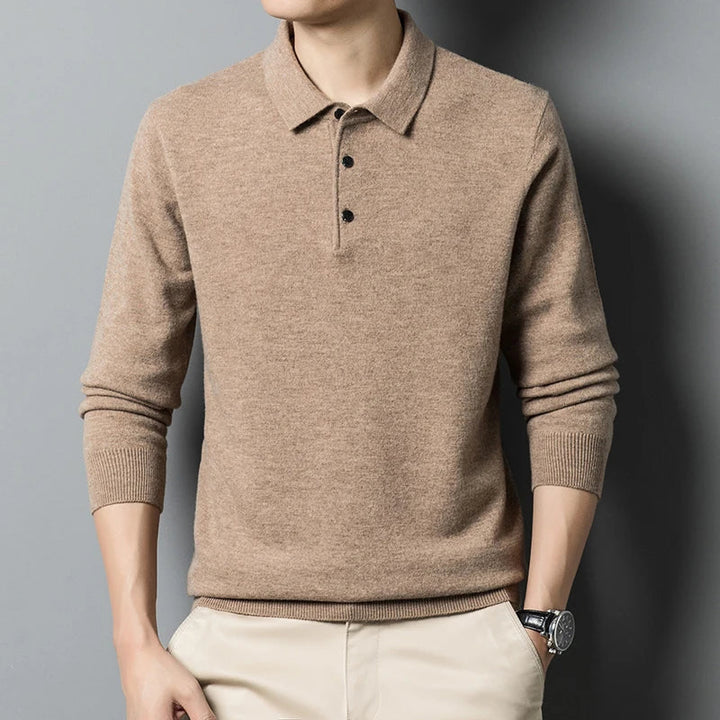 Mathias | Herre Casual Polo med Lange Ærmer