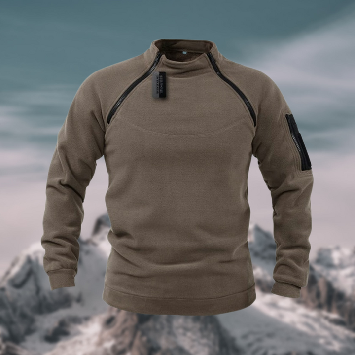 Niels | Herresweater med Lynlås og Varm Strik