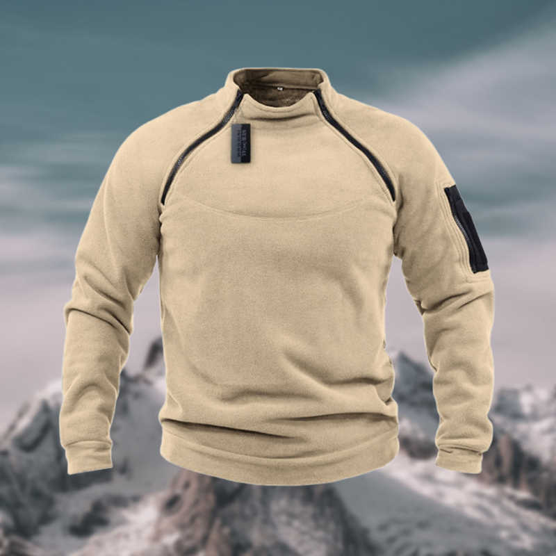 Niels | Herresweater med Lynlås og Varm Strik