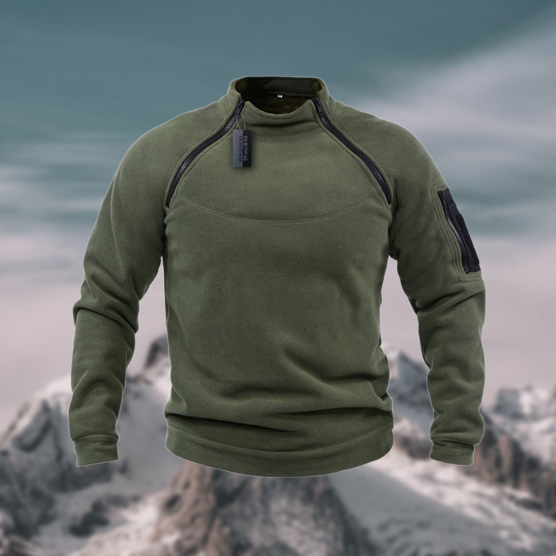 Niels | Herresweater med Lynlås og Varm Strik
