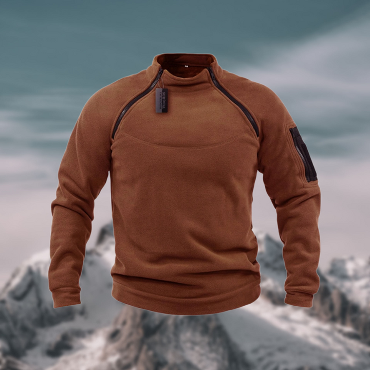 Niels | Herresweater med Lynlås og Varm Strik
