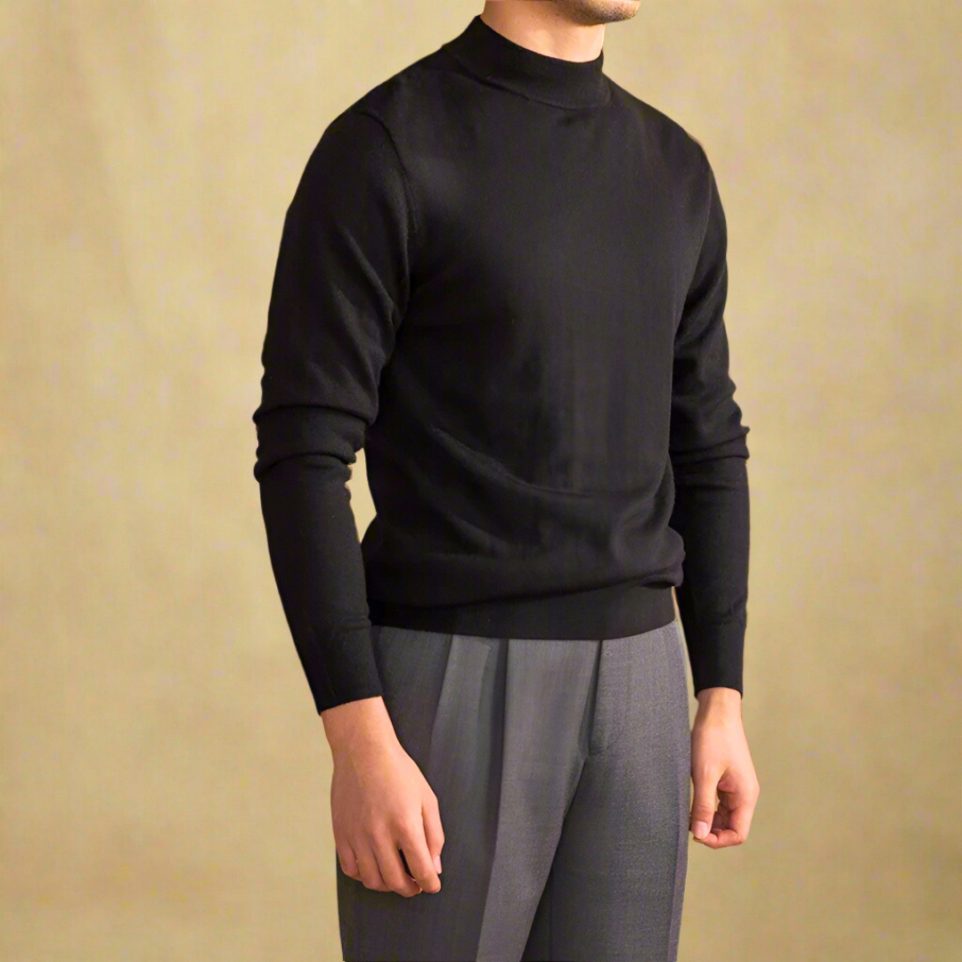 Felix | Herre Vinter Rullekravesweater med Slank Pasform