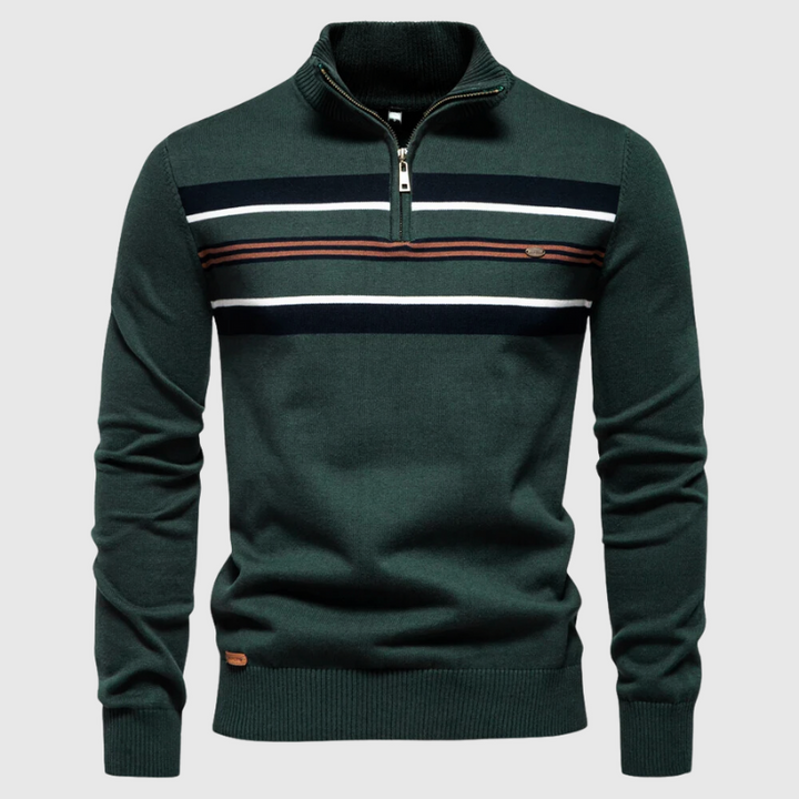 Matthias | Herre Pullover med Lynlås og Striber