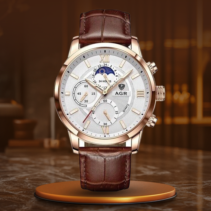 Luksus Læder Quartz Ur