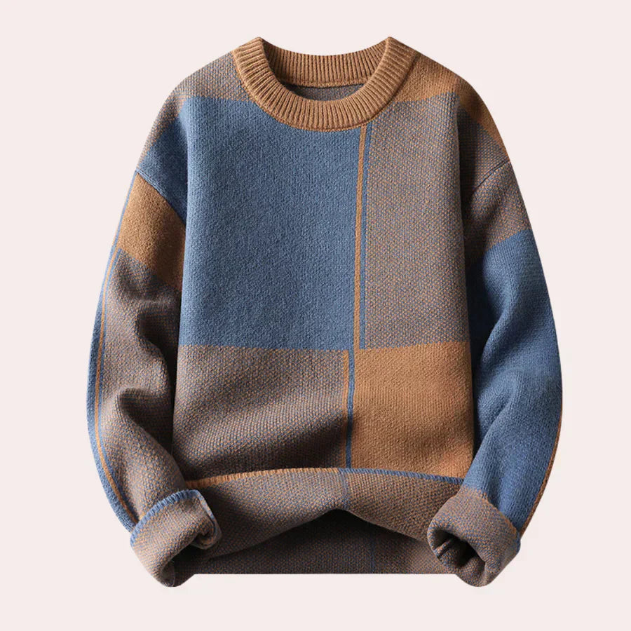 Valdemar | Herresweater med Komfortabel Pasform og Markant Mønster