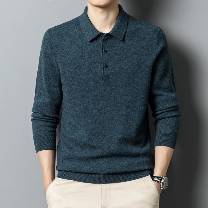 Mathias | Herre Casual Polo med Lange Ærmer