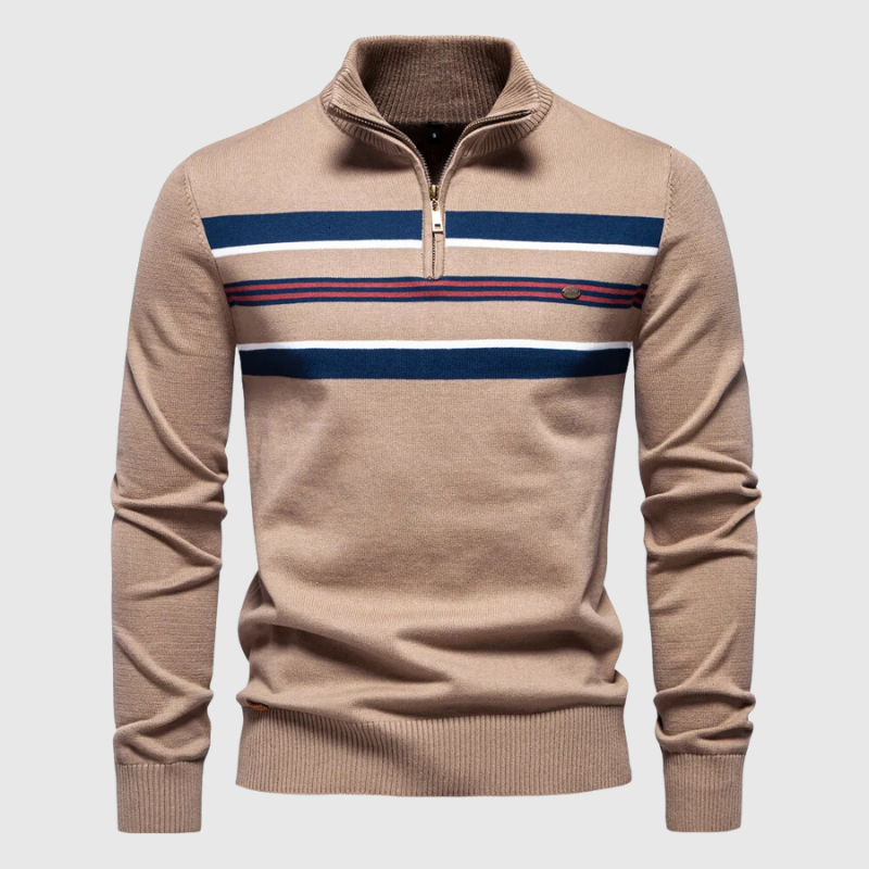 Matthias | Herre Pullover med Lynlås og Striber