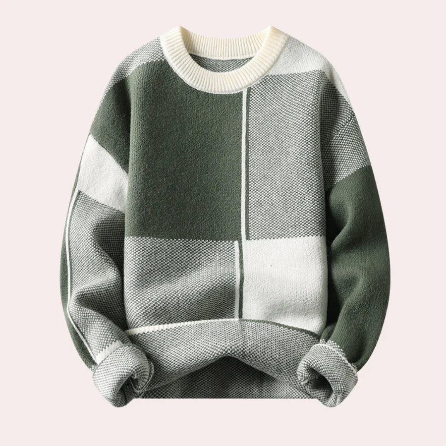 Valdemar | Herresweater med Komfortabel Pasform og Markant Mønster