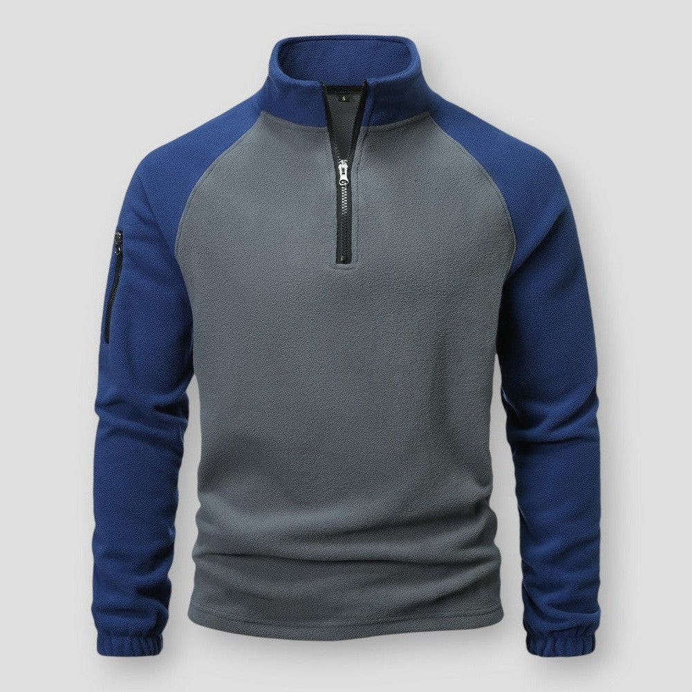 Hemming | Herre Sweatshirt med Lynlås og Kontrastærmer