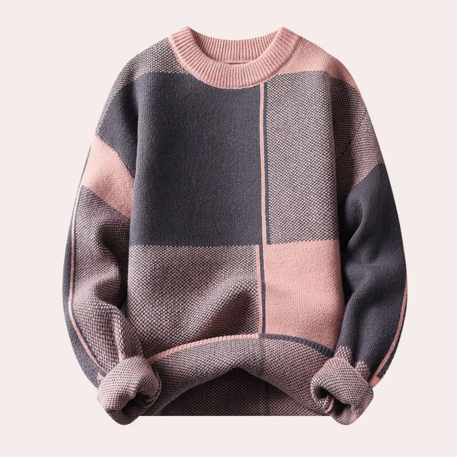 Valdemar | Herresweater med Komfortabel Pasform og Markant Mønster