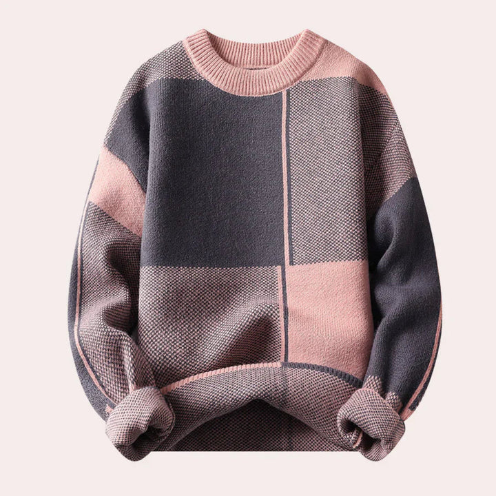 Valdemar | Herresweater med Komfortabel Pasform og Markant Mønster