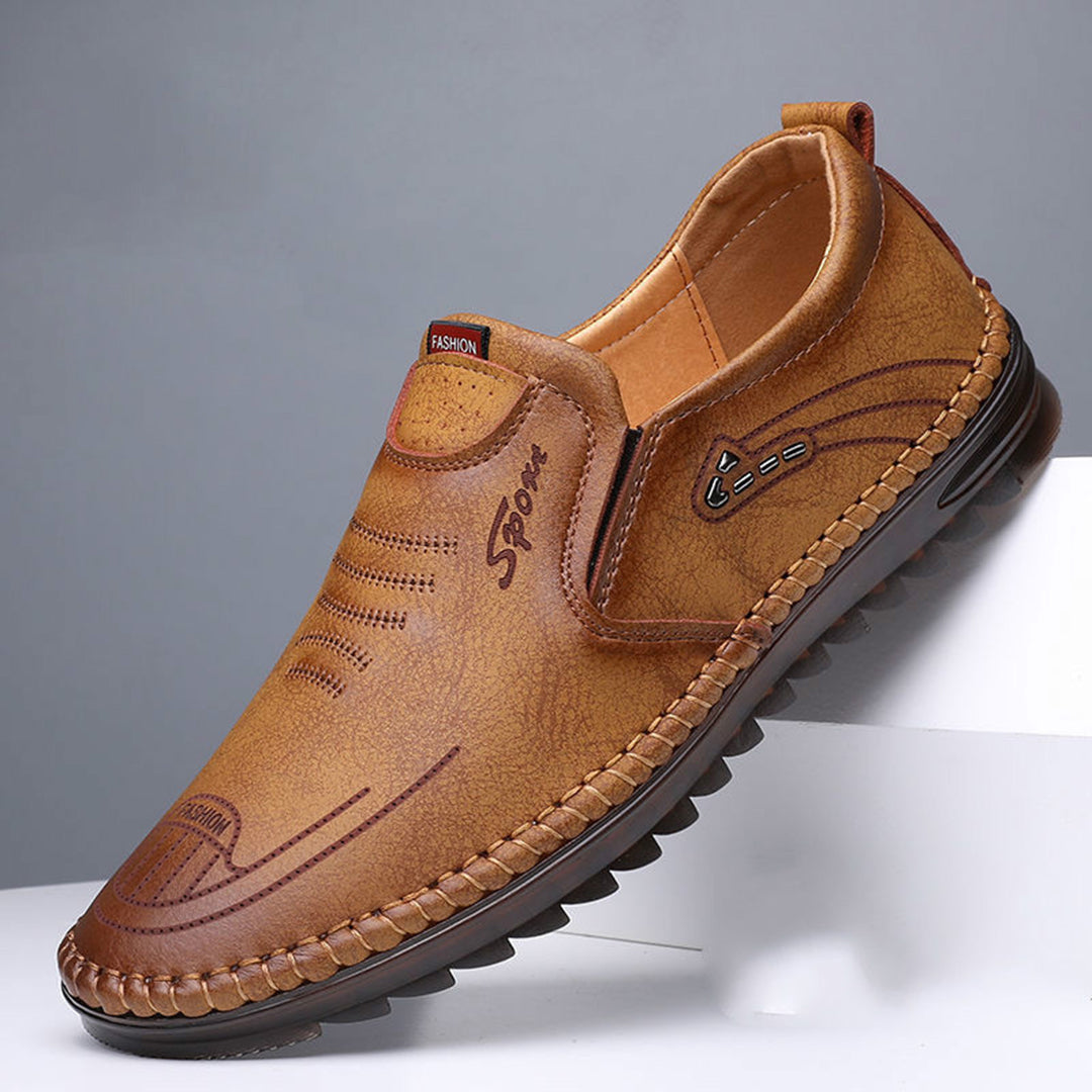 Norbert | Herresko i Læder med Slip-On og Komfortpasform