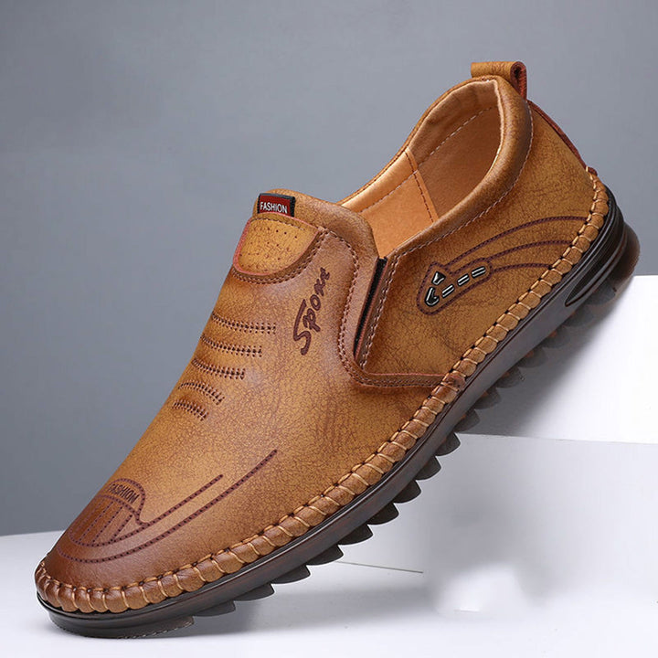Norbert | Herresko i Læder med Slip-On og Komfortpasform