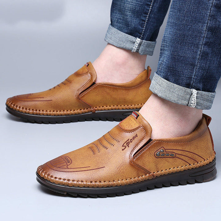 Norbert | Herresko i Læder med Slip-On og Komfortpasform