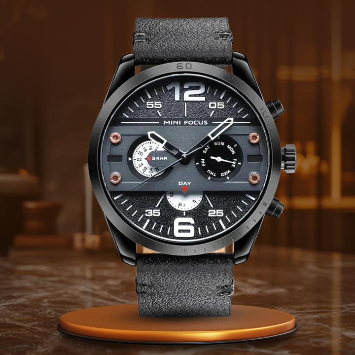 Luksus Læderrem Quartz Chronograph Sportsur