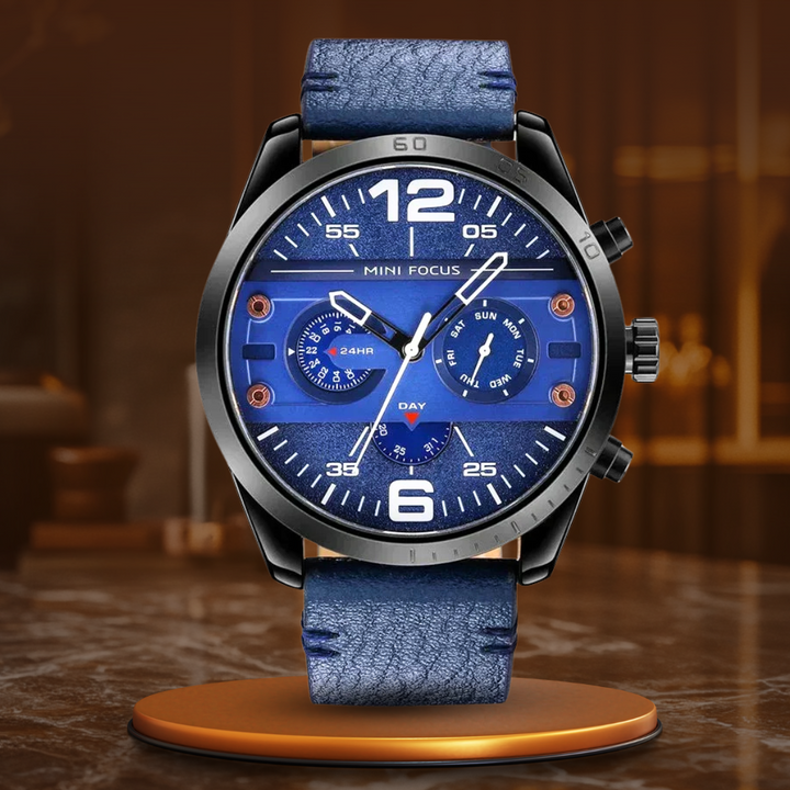 Luksus Læderrem Quartz Chronograph Sportsur