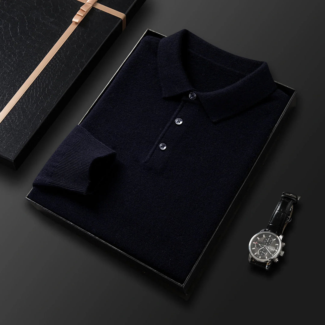 Mathias | Herre Casual Polo med Lange Ærmer