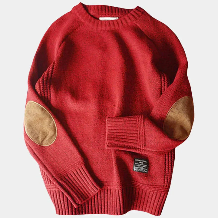 Anker | Herre Sweater med Rund Hals og Albuelapper