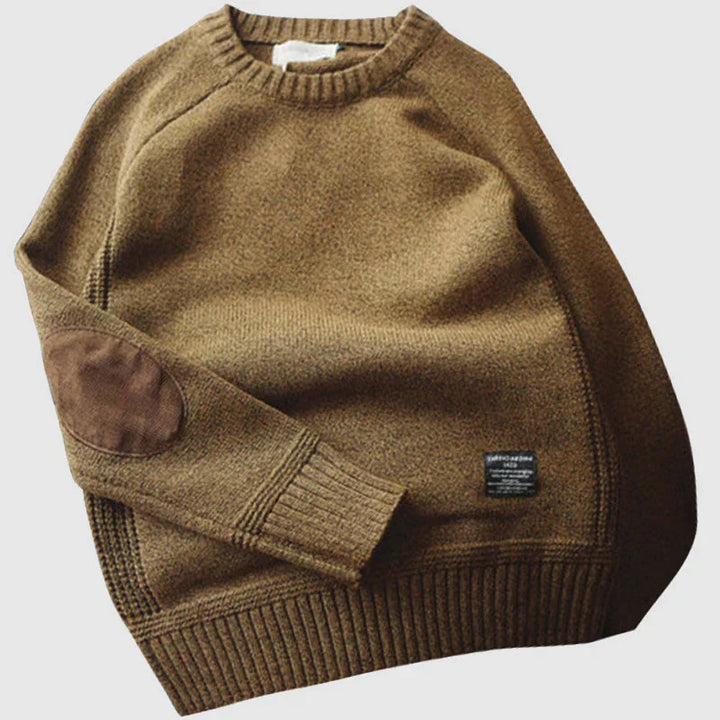 Anker | Herre Sweater med Rund Hals og Albuelapper