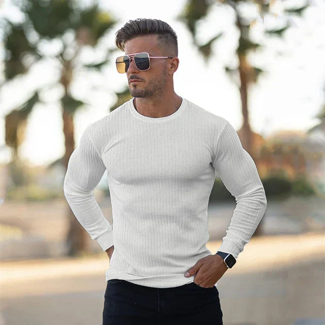 Benny | Herreskjorte med Ribstrik og Slim Fit