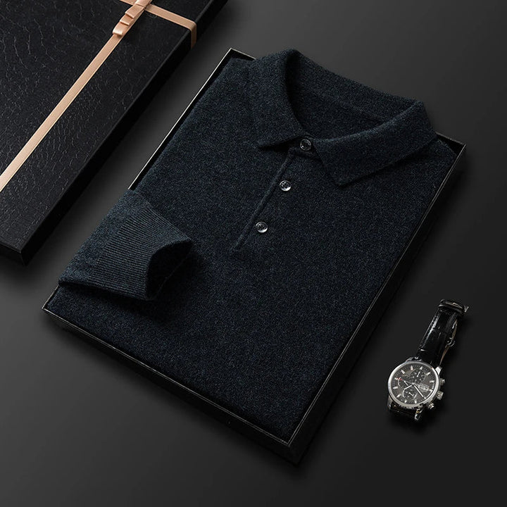 Mathias | Herre Casual Polo med Lange Ærmer