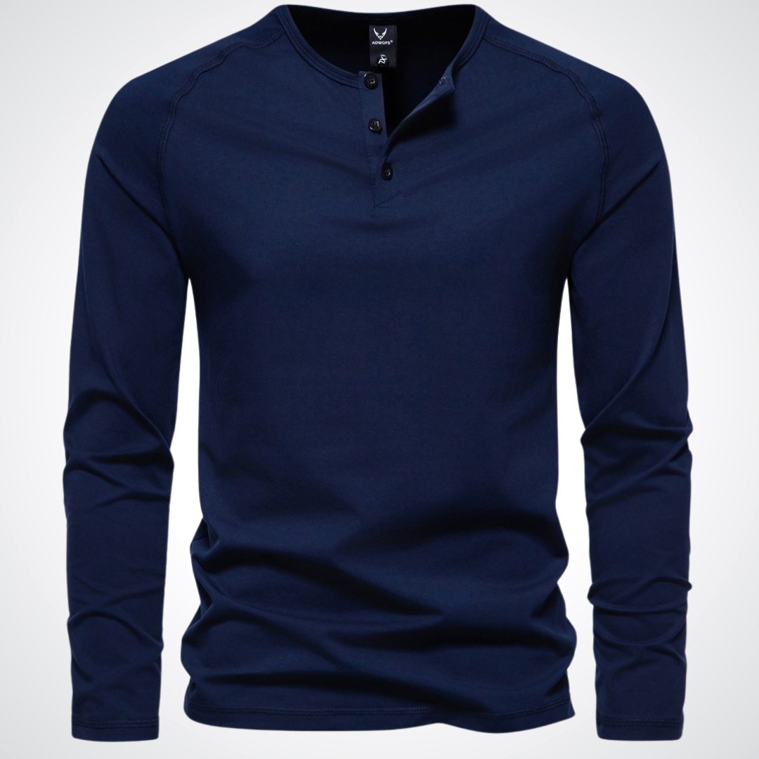 Joachim | Herre Casual Langærmet Henley Shirt