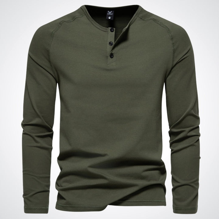 Joachim | Herre Casual Langærmet Henley Shirt