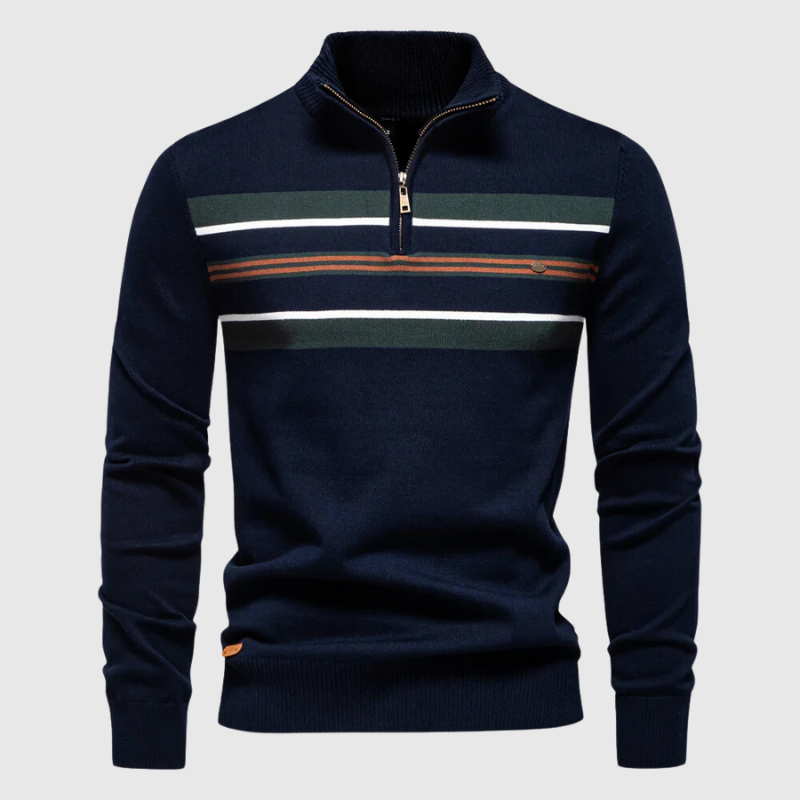 Matthias | Herre Pullover med Lynlås og Striber