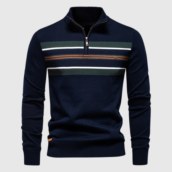 Matthias | Herre Pullover med Lynlås og Striber