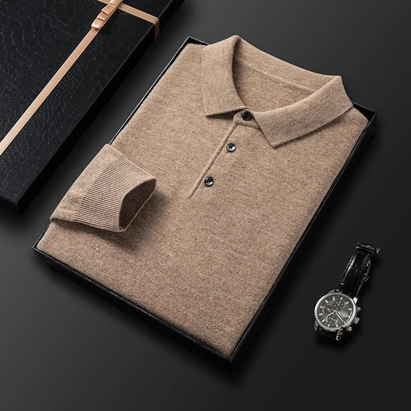 Mathias | Herre Casual Polo med Lange Ærmer