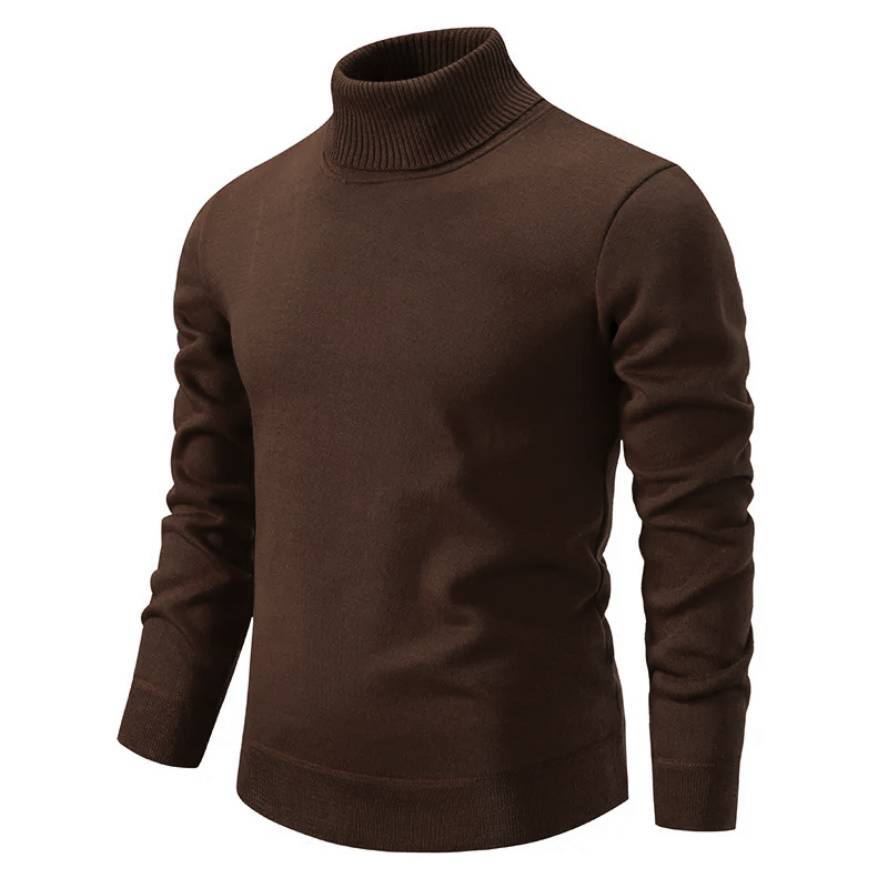 Erland | Herre Vinter Rullekravesweater med Ribstrikket Hals