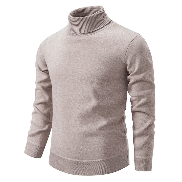 Erland | Herre Vinter Rullekravesweater med Ribstrikket Hals