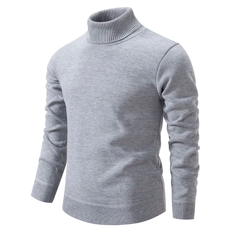 Erland | Herre Vinter Rullekravesweater med Ribstrikket Hals
