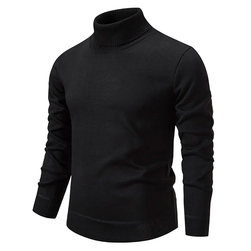 Erland | Herre Vinter Rullekravesweater med Ribstrikket Hals
